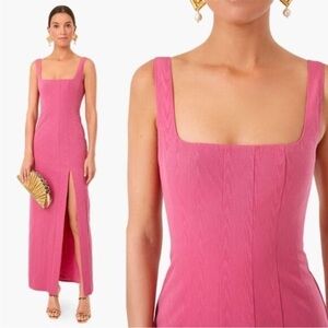 Staud Lollipop Pink Portrait Dress